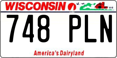 WI license plate 748PLN