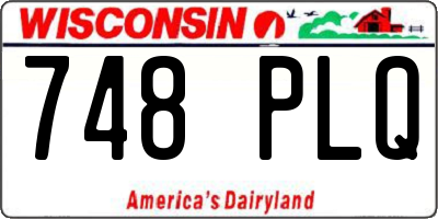 WI license plate 748PLQ