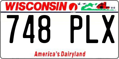 WI license plate 748PLX