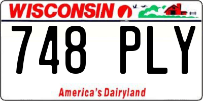 WI license plate 748PLY