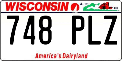 WI license plate 748PLZ