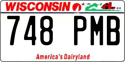 WI license plate 748PMB