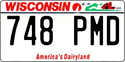 WI license plate 748PMD