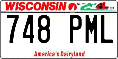 WI license plate 748PML