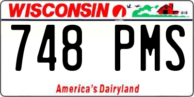 WI license plate 748PMS