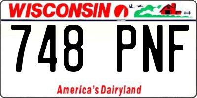 WI license plate 748PNF
