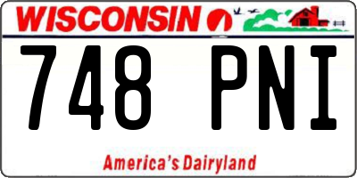 WI license plate 748PNI