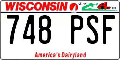 WI license plate 748PSF