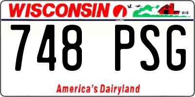 WI license plate 748PSG