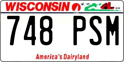 WI license plate 748PSM