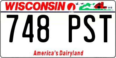 WI license plate 748PST