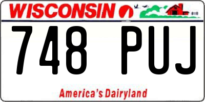 WI license plate 748PUJ