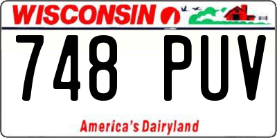 WI license plate 748PUV