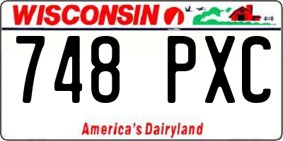 WI license plate 748PXC