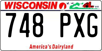 WI license plate 748PXG