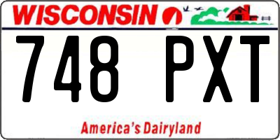 WI license plate 748PXT