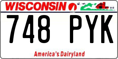 WI license plate 748PYK