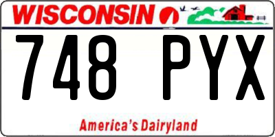 WI license plate 748PYX