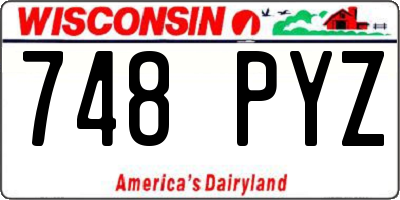 WI license plate 748PYZ