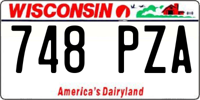 WI license plate 748PZA