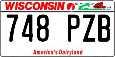 WI license plate 748PZB