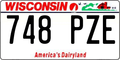 WI license plate 748PZE