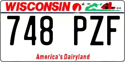 WI license plate 748PZF