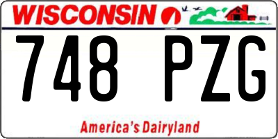 WI license plate 748PZG