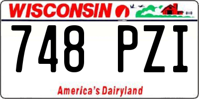 WI license plate 748PZI