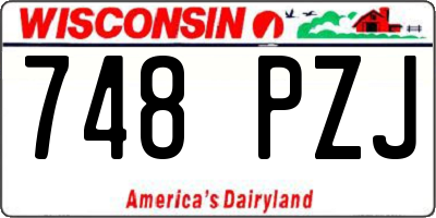 WI license plate 748PZJ