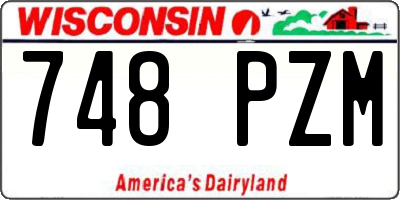 WI license plate 748PZM