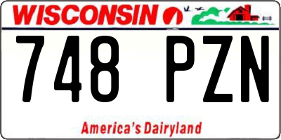 WI license plate 748PZN