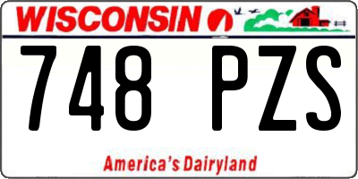 WI license plate 748PZS