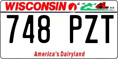 WI license plate 748PZT