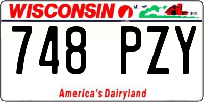 WI license plate 748PZY