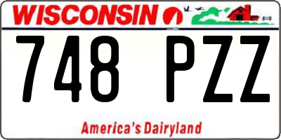WI license plate 748PZZ