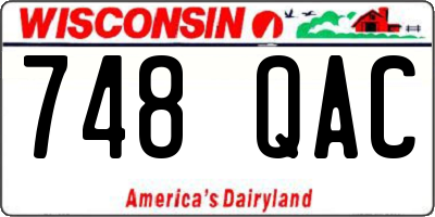 WI license plate 748QAC