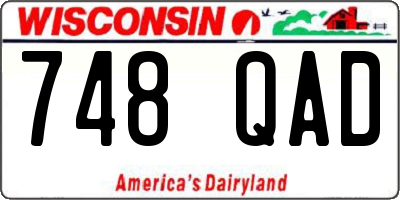 WI license plate 748QAD