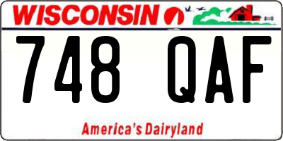 WI license plate 748QAF