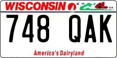 WI license plate 748QAK