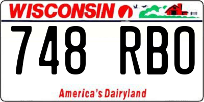 WI license plate 748RBO