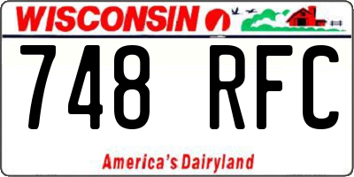 WI license plate 748RFC