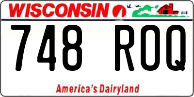 WI license plate 748ROQ