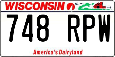 WI license plate 748RPW
