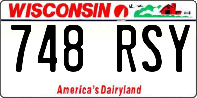 WI license plate 748RSY