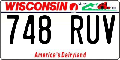 WI license plate 748RUV