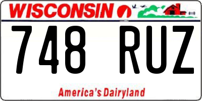 WI license plate 748RUZ