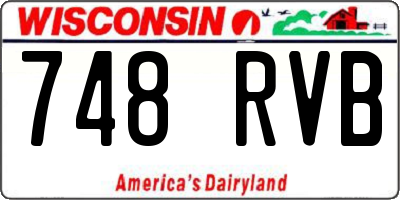 WI license plate 748RVB