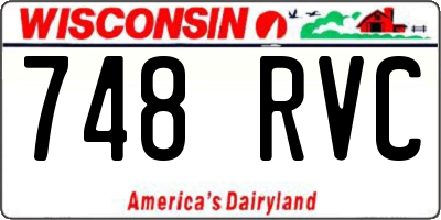 WI license plate 748RVC