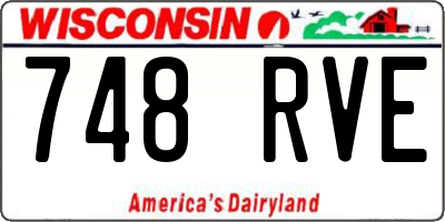 WI license plate 748RVE